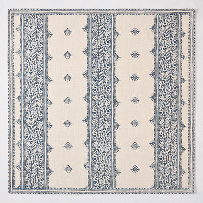 Peter Dunham + Hudson Grace Indigo Blue Fez Stripe Printed Natural Napkin