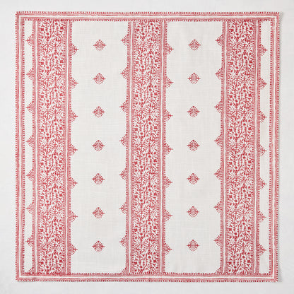 Peter Dunham + Hudson Grace Red Fez Stripe Printed Napkin
