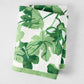 Peter Dunham + Hudson Grace Green Fig Leaf Printed White Tablecloth