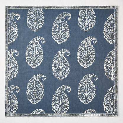 Peter Dunham + Hudson Grace Kashmir Paisley Indigo Blue Printed Napkin