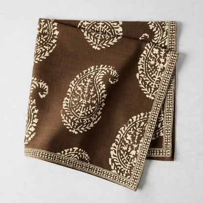 Peter Dunham + Hudson Grace Kashmir Paisley Chocolate Brown Printed Napkin