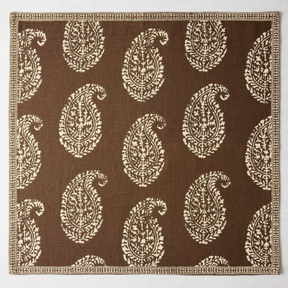 Peter Dunham + Hudson Grace Kashmir Paisley Chocolate Brown Printed Napkin