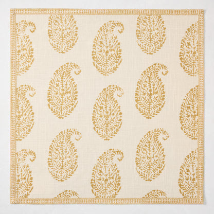 Peter Dunham + Hudson Grace Golden Yellow Kashmir Paisley Printed Napkin
