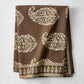 Peter Dunham + Hudson Grace Kashmir Paisley Chocolate Brown Printed Tablecloth
