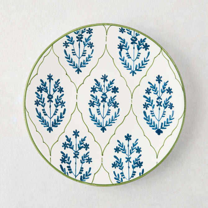 Peter Dunham + Hudson Grace Indigo Blue Hand-Painted Jaali Salad Plate