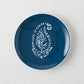 Peter Dunham + Hudson Grace Hand-Painted Kashmir Paisley Indigo Blue Appetizer Plate