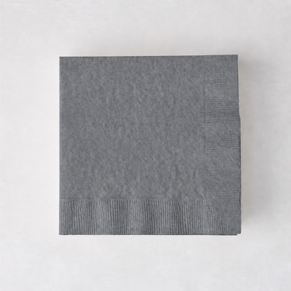 Personalized Grey Paper Cocktail Napkins, Set of 100