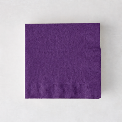 Personalized Dark Purple Paper Cocktail Napkins, Set of 100