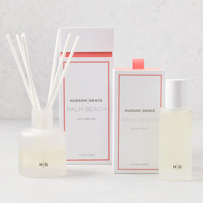 Hudson Grace Palm Beach Room Spray and Diffuser Gift Set