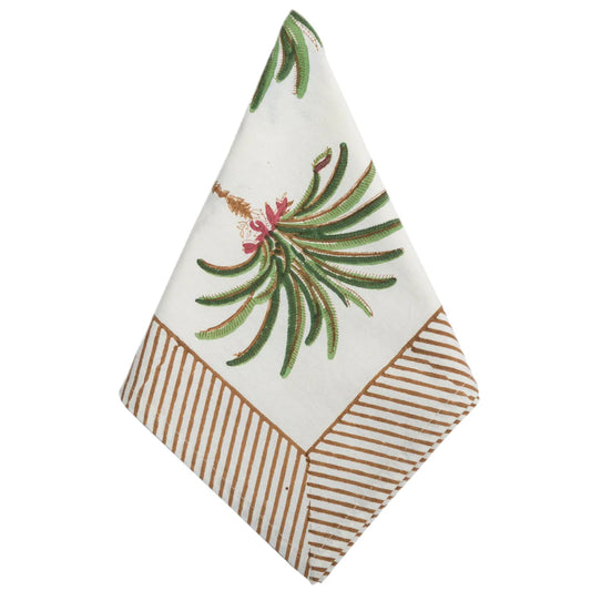 "Palms" Cabana Block Print Napkins, set of 8