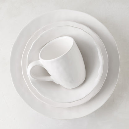 Pebble White Ceramic Dinner Plate