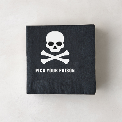 "Pick Your Poison" Paper Cocktail Napkins, Set of 50