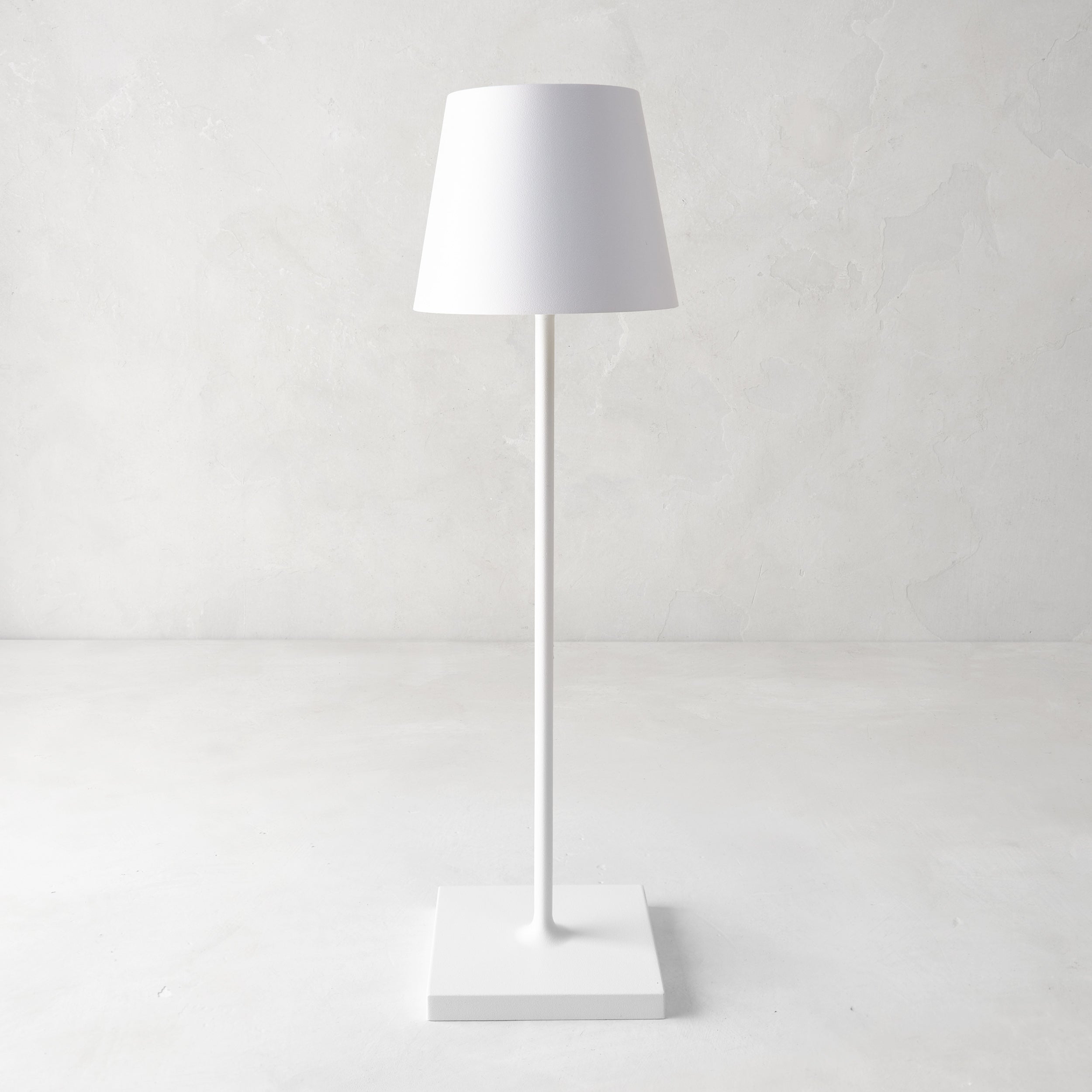 White Poldina Indoor/Outdoor Rechargeable Lamp - White - Hudson Grace