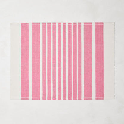 Pink Stripe Woven Placemats, Set of 4