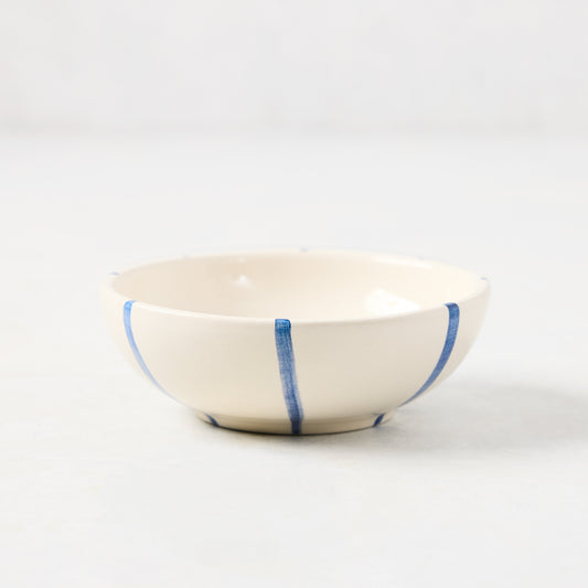 Portofino Blue Stripe Ceramic Dipping Bowl
