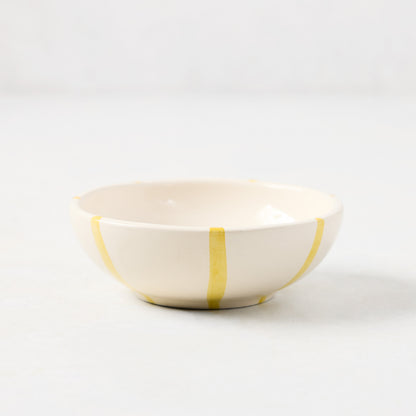 Portofino Yellow Stripe Ceramic Dipping Bowl