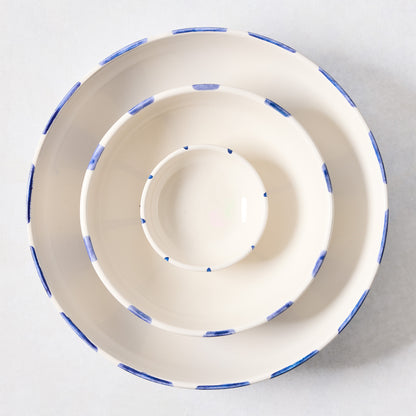 Portofino Blue Stripe Ceramic Stoneware Bowl
