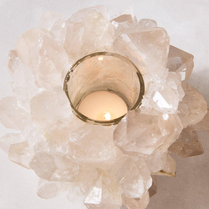 Clear Petite Quartz Votive Candle Holder