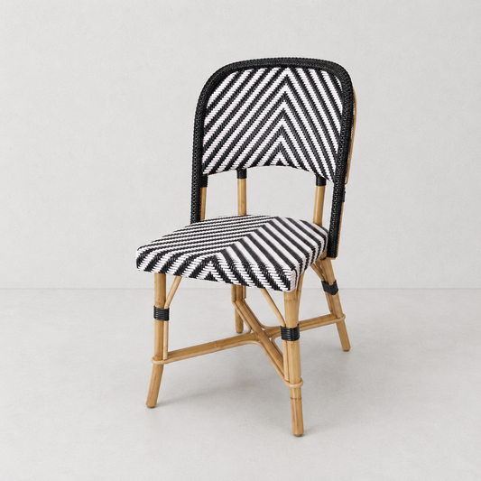 Rattan Chambord Black Chevron Bistro Chair