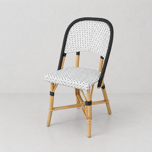 Rattan Chambord Black Polka Dot Bistro Chair