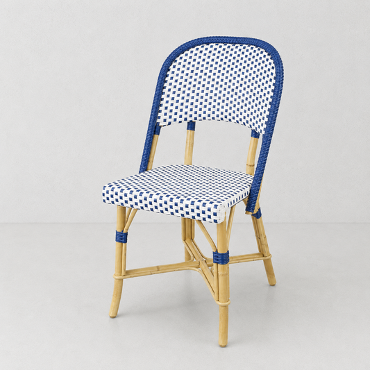 Rattan Chambord Blue Polka Dot Bistro Chair