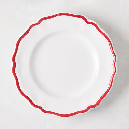 Painted Red Border Ceramic Appetizer Plate