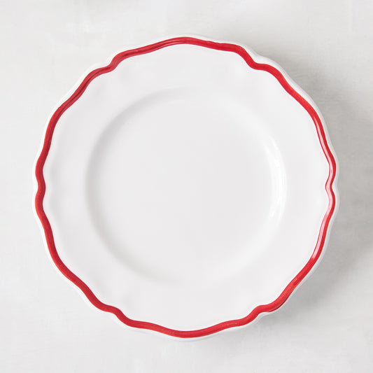 Painted Red Border Ceramic Appetizer Plate