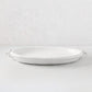 White Ceramic Oval Platter With Ring Handle