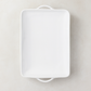 Rustico White Ceramic Serving Platter with Handles