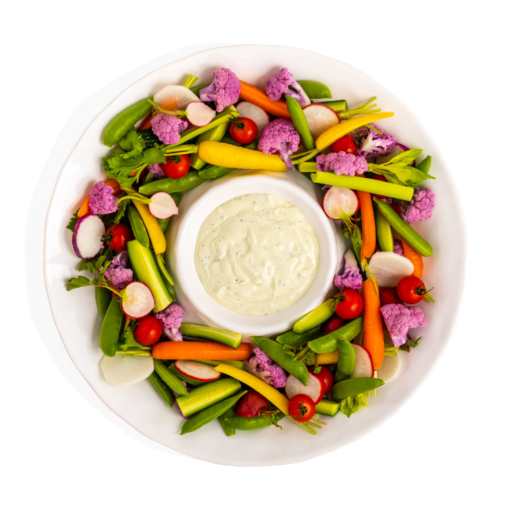 White Ceramic Chip and Dip Serving Platter