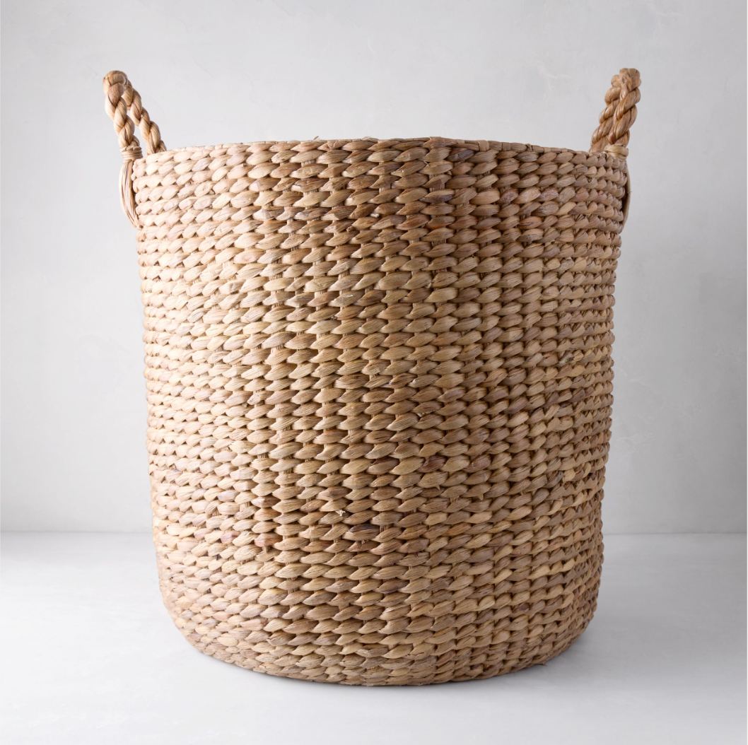 Large Montauk Woven Hyacinth Round Basket