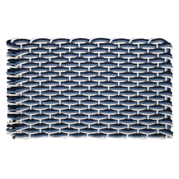 Pearl, Glacier Bay, and Navy Braided Rope Doormat