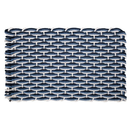 Pearl, Glacier Bay, and Navy Braided Rope Doormat