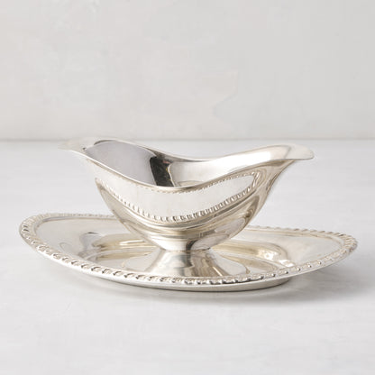 Silverplate Siena Gravy Boat with Plate