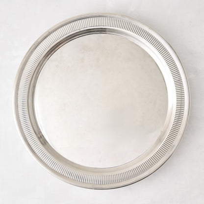 Silverplate Round Tray with Feet