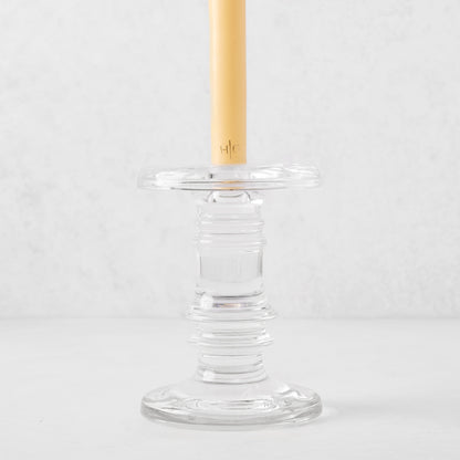 Large Single Glass Taper Candleholder