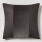 Slate Grey Tonal Wide Velvet Stripe and Linen Pillow
