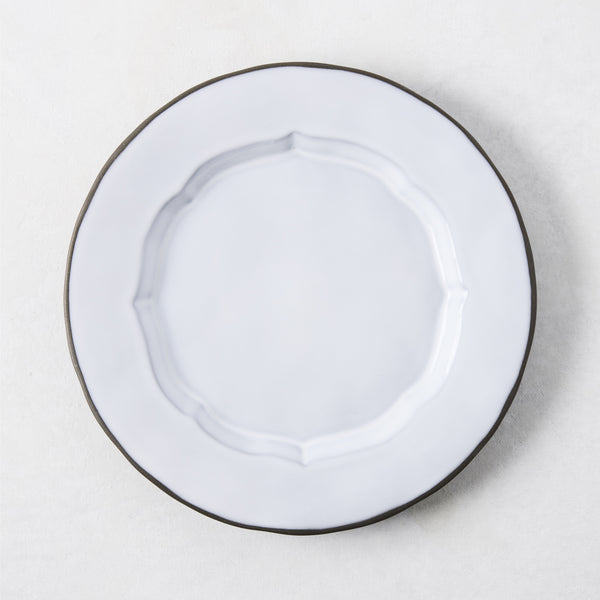 Smoke Grey Stoneware Petal Salad Plate