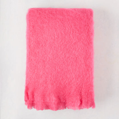 Magenta Pink Solid Mohair Throw