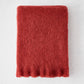 Russet Red Solid Mohair Throw