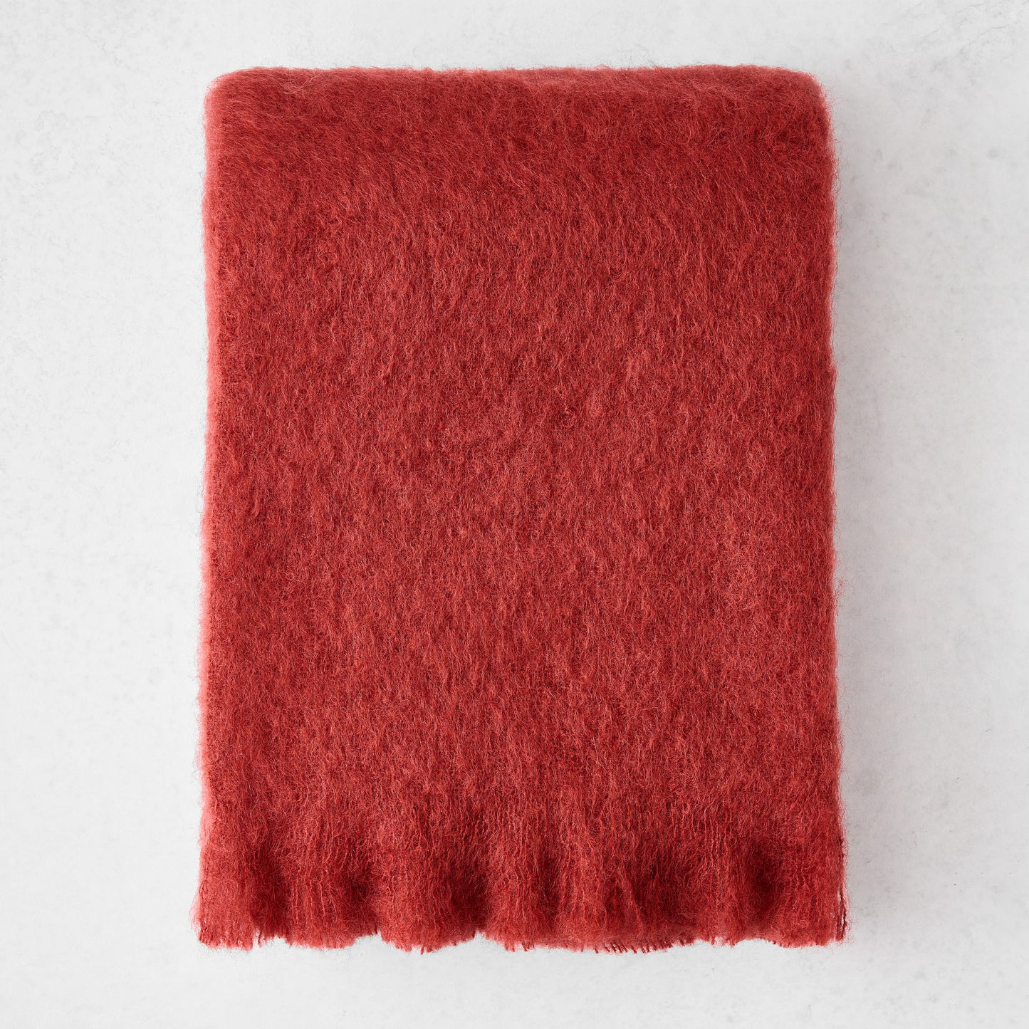 Russet Red Solid Mohair Throw