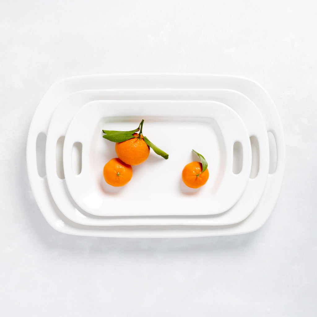 Hudson Grace | Ceramic Serving Platters with Handles, Set of 3 - Hudson Grace