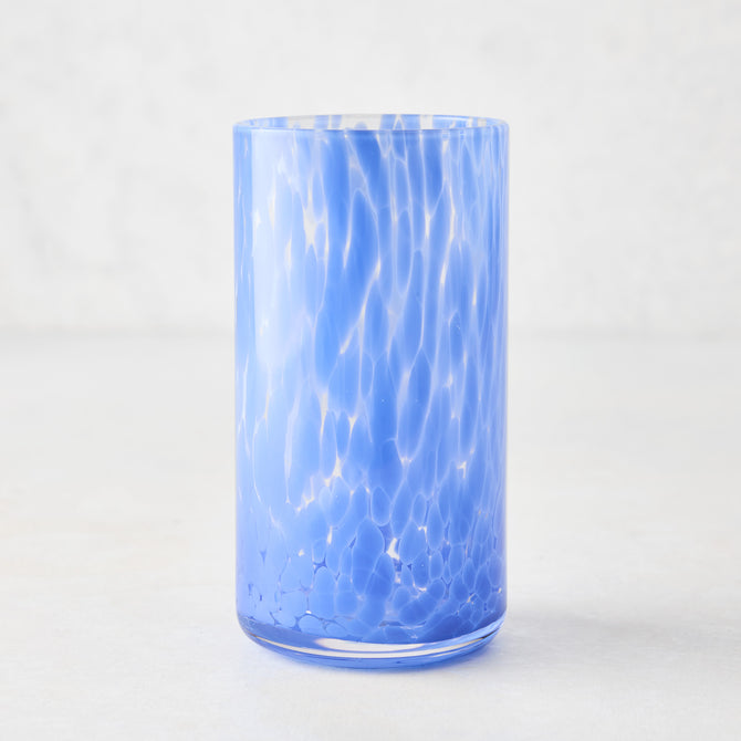 Light Blue Spotted Highball Glass