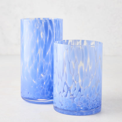 Light Blue Spotted Highball Glass