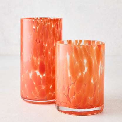 Orange Spotted Highball Glass