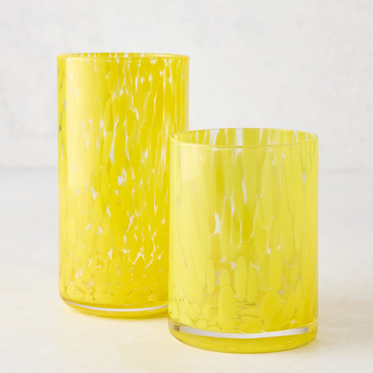 Yellow Spotted Highball Glass