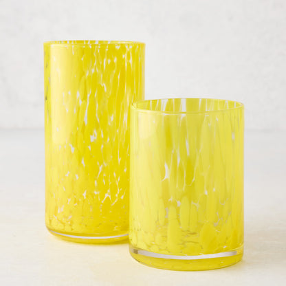 Yellow Spotted Highball Glass