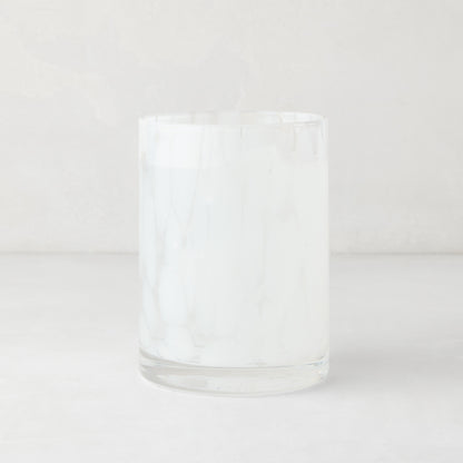 White Spotted Double Old Fashioned Glass