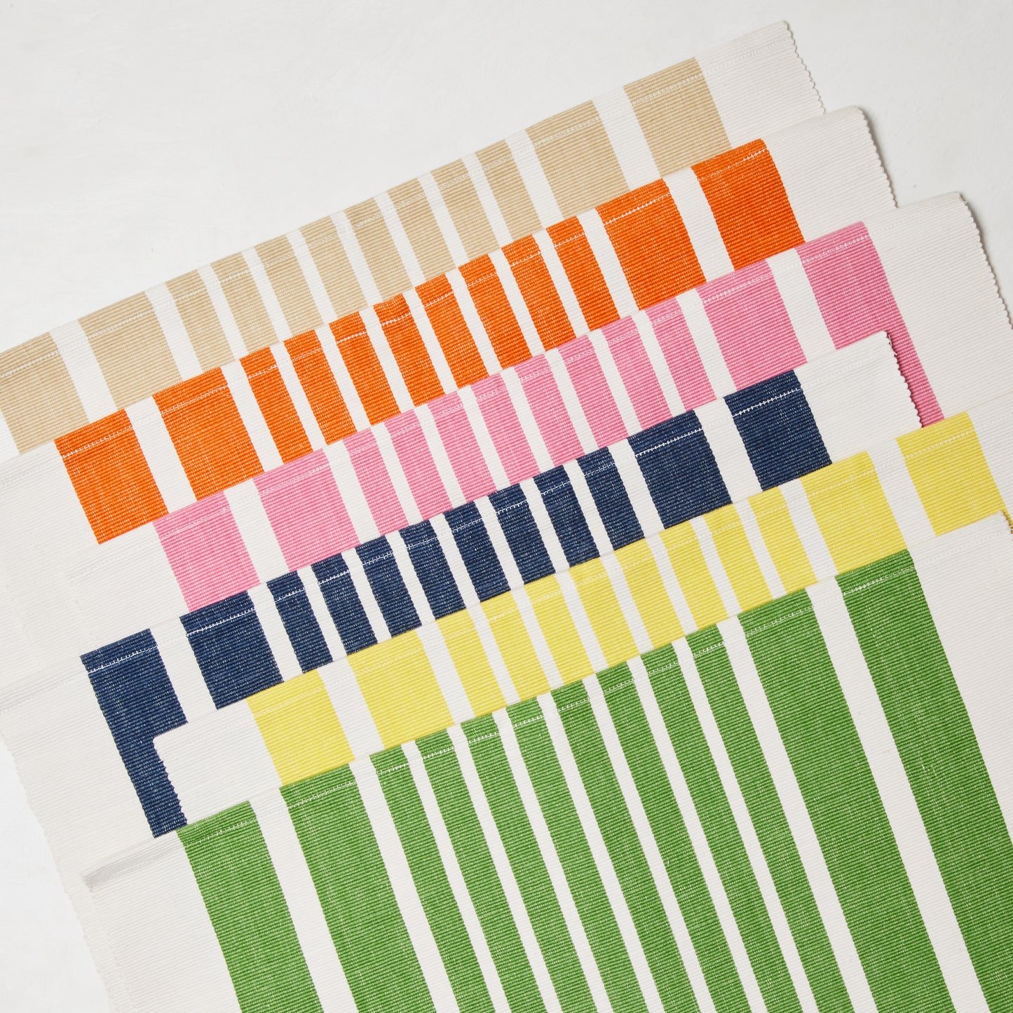 Khaki Stripe Woven Placemats, Set of 4