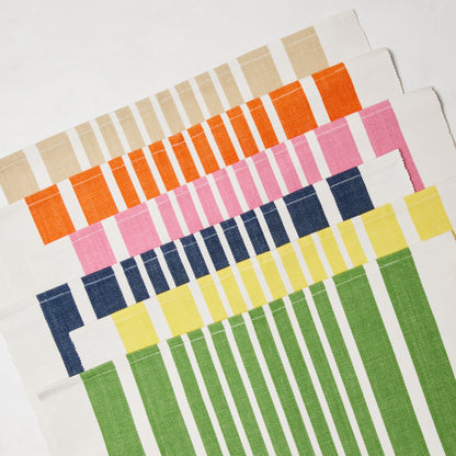 Khaki Stripe Woven Placemats, Set of 4
